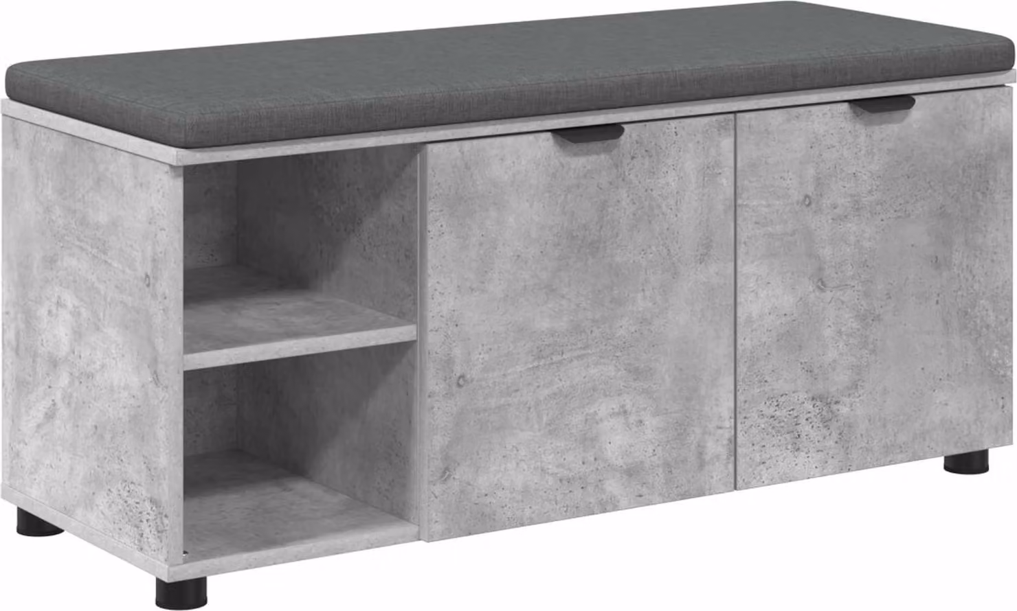 Panca per ingresso con cuscino Grigio Cemento 100 x 38 x 46 cm