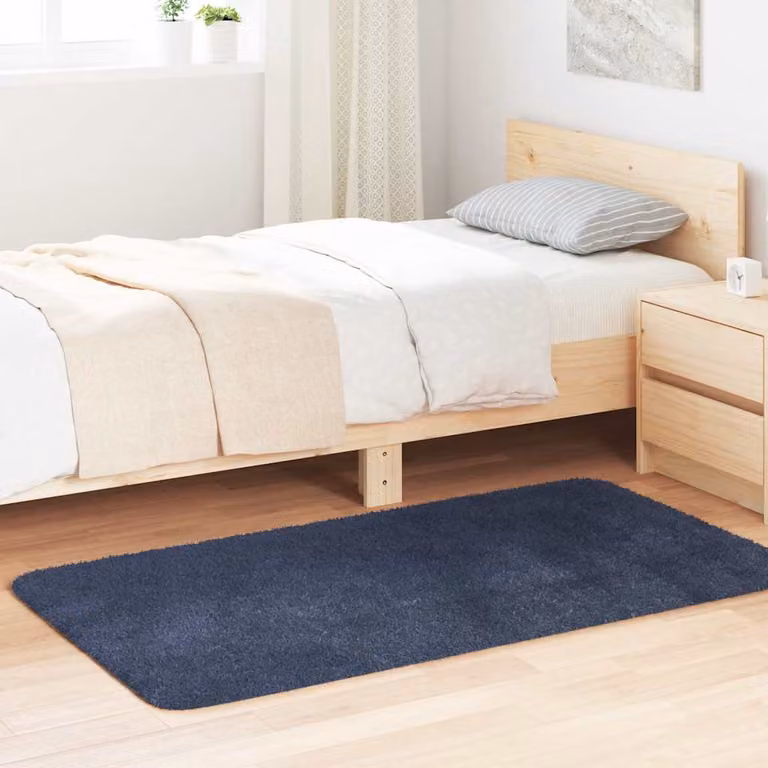 Tappeto Shaggy a Pelo Lungo vidaXL NAVARRA Blu Marino L: 150 cm, P: 80 cm