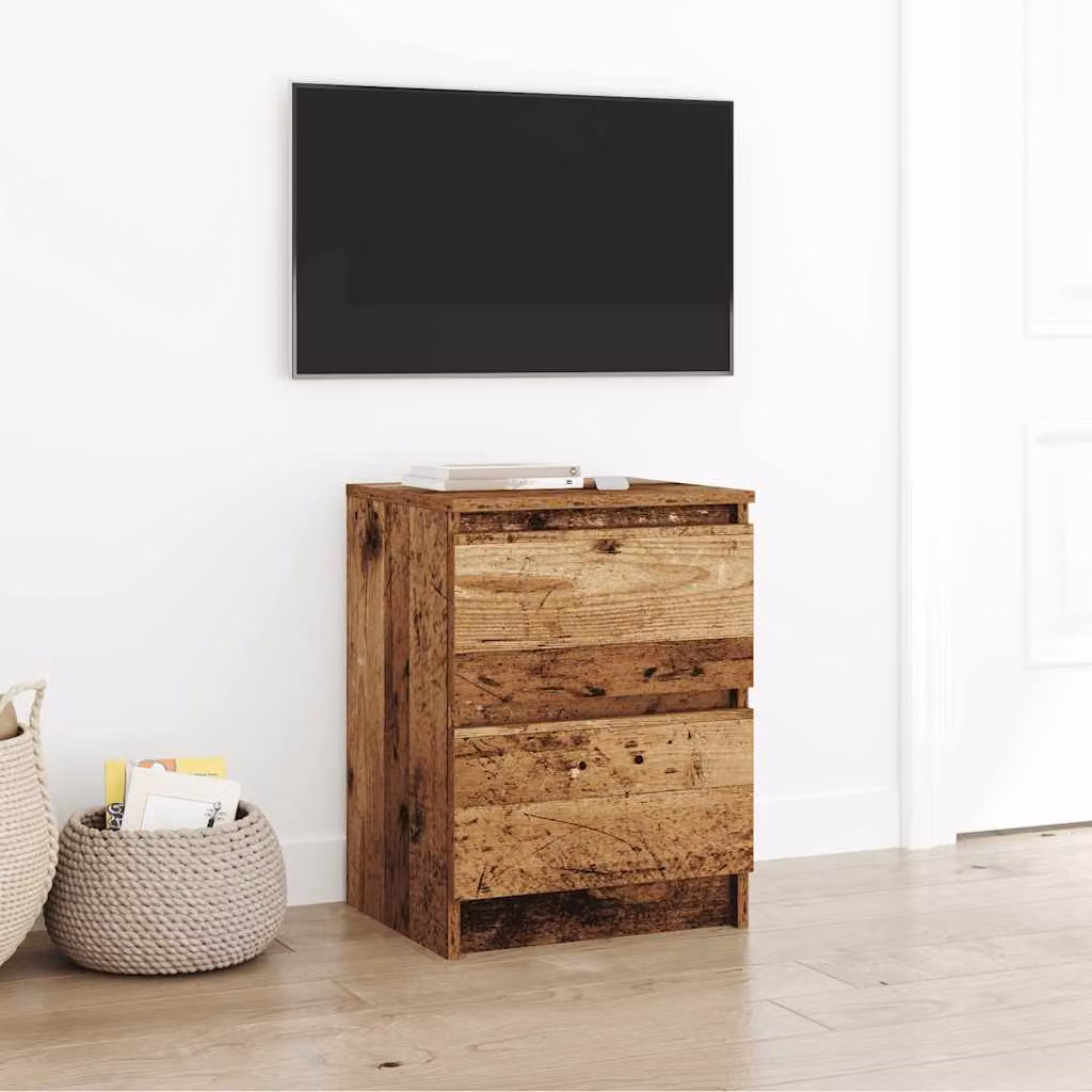 vidaXL Mobile Porta TV in Legno Antico Marrone con Ripostiglio per Soggiorno e Camera da Letto L/P/H: 40 x 35 x 54 cm