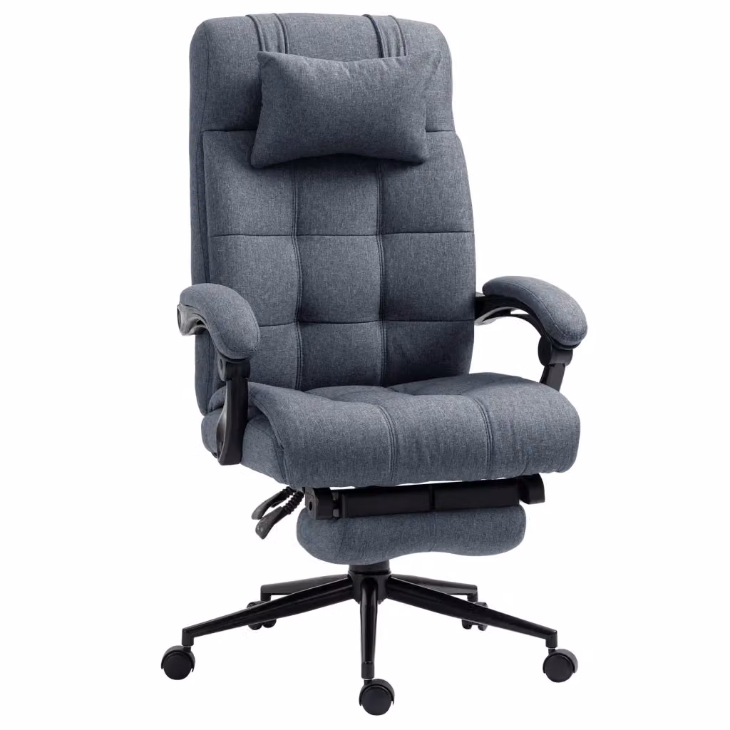 Sedia da ufficio ergonomica reclinabile Minimal Grigia con poggiapiedi e schienale alto L: 66 cm, P: 76 cm, H: 112-120 cm – 2