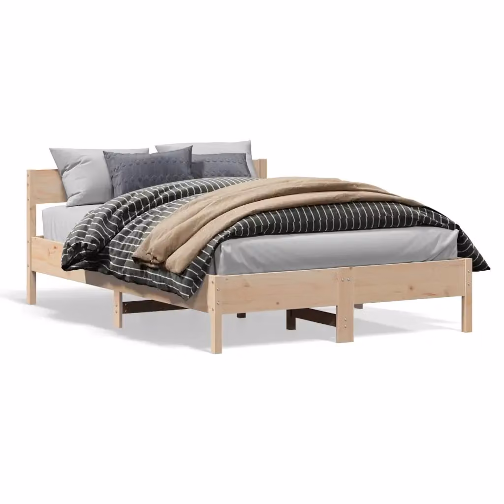 Letto in legno massello di pino vidaXL con cassetti e doghe fisse, stile rustico, colore marrone, L/P/H: 195.5 x 120 x 71.5 cm – 2