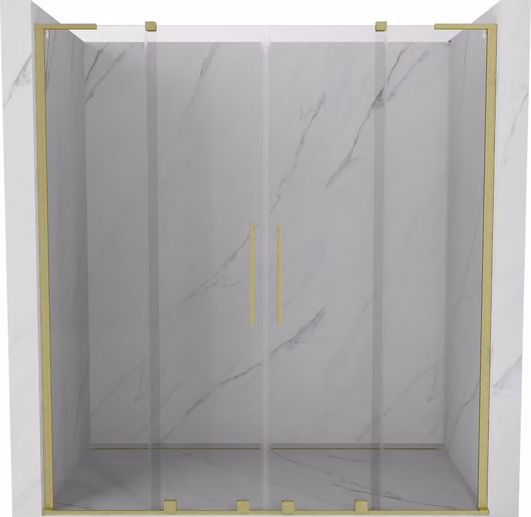 Mexen Velar L Duo porte doccia scorrevoli 200 cm, trasparente, oro spazzolato - 871-200-003-02-55