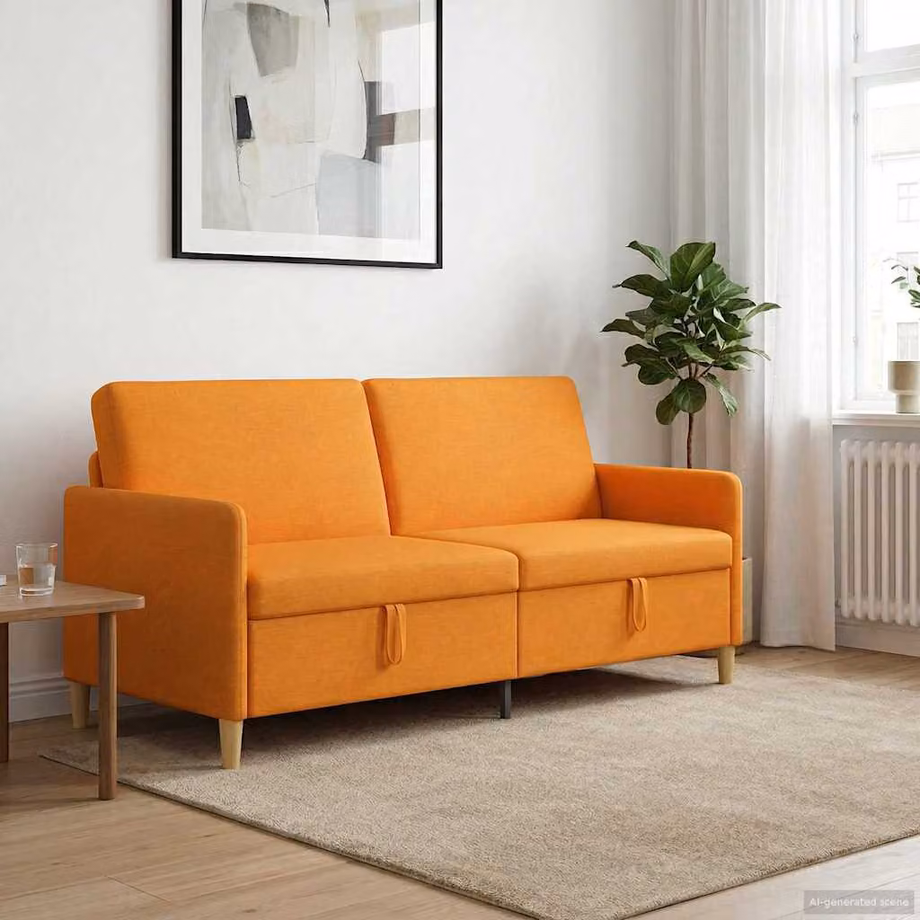 vidaXL Divano Moderno con Contenitore Giallo e Arancione L: 192 cm, P: 78 cm, H: 87 cm