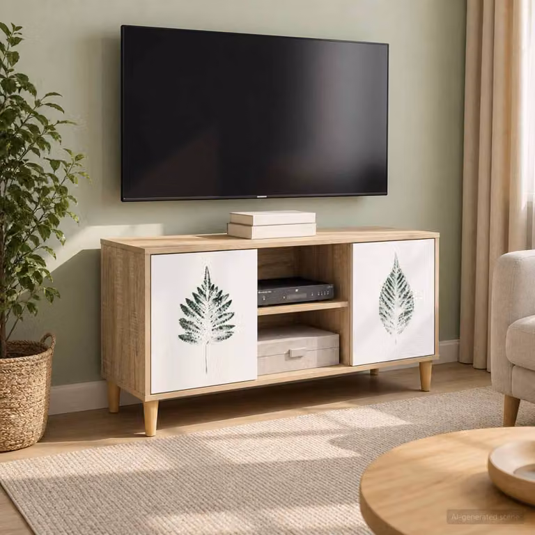 Mobile TV vidaXL HANAU moderno in legno color Sonoma marrone L: 102 cm, P: 33 cm, H: 50 cm