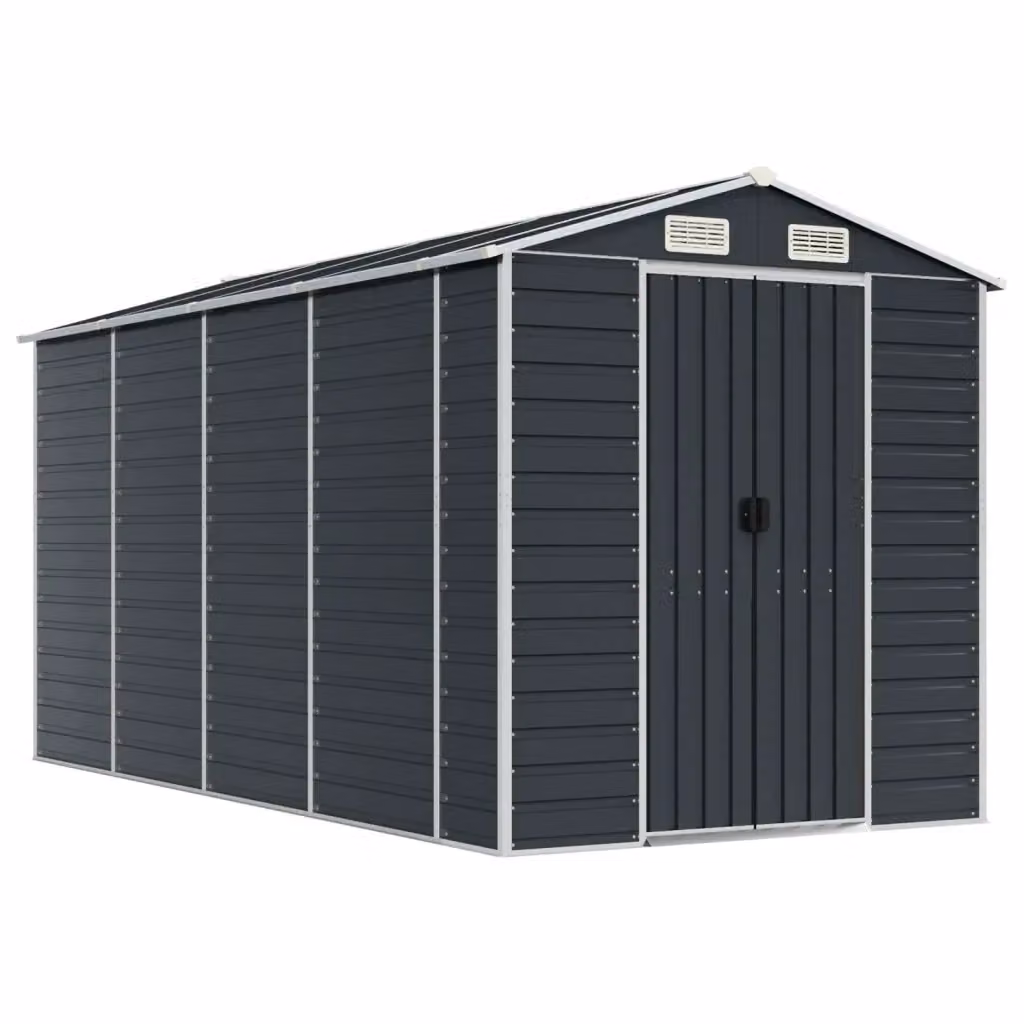 Capanno da Giardino Videx in Acciaio Zincato Antracite L: 385 cm, P: 191 cm, H: 198 cm – 2