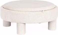 Pouf Talya Bizzotto Bianco in Tessuto Bouclé con Forma Cilindrica e Design Moderno