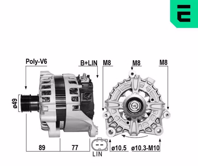 ERA 209706A Alternatore LiMa 180 A 14 V per BMW Serie 3 Berlina (F20), Serie 3 Touring (F31), Serie 3 Touring (G21), Serie 3 Berlina (F30, F80) e Serie 5 Touring (G31)