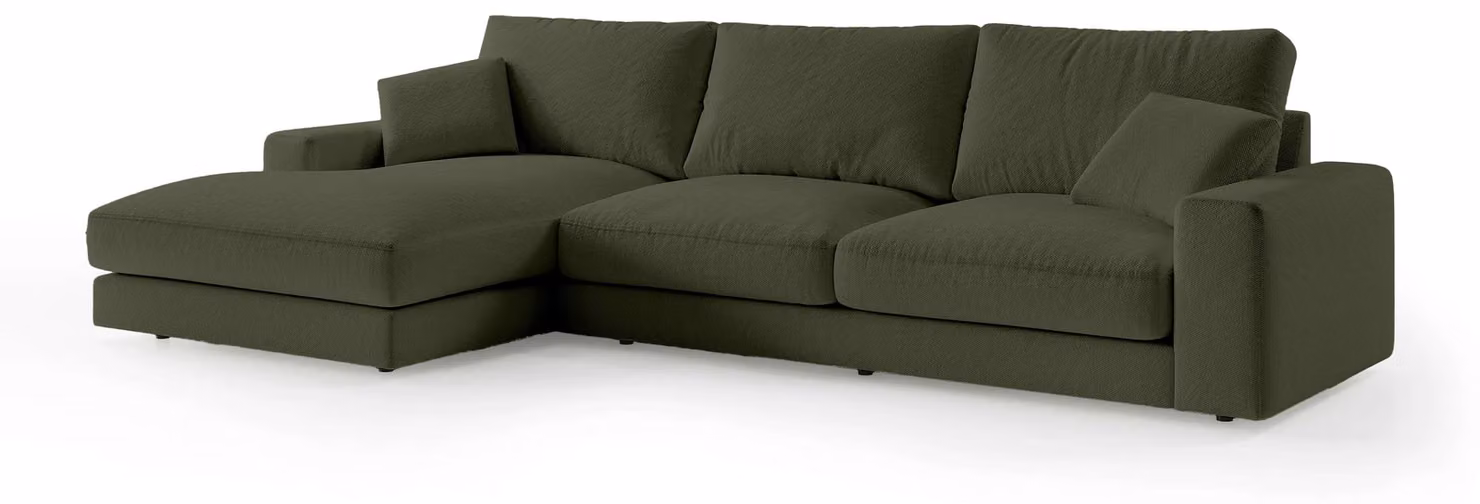 Divano angolare Harvesty, colore verde erba