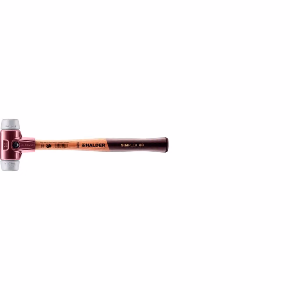 Mazza SIMPLEX soft-face con alloggiamento TE e impugnatura in legno, Ø 30, TPE-mid