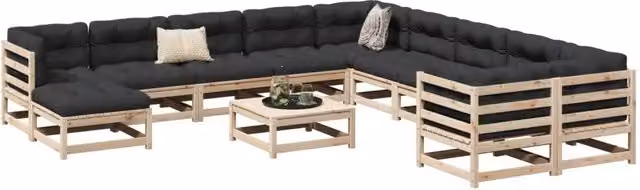 Set Divani da Giardino 12 pz in Legno Massello di Pino 3299651