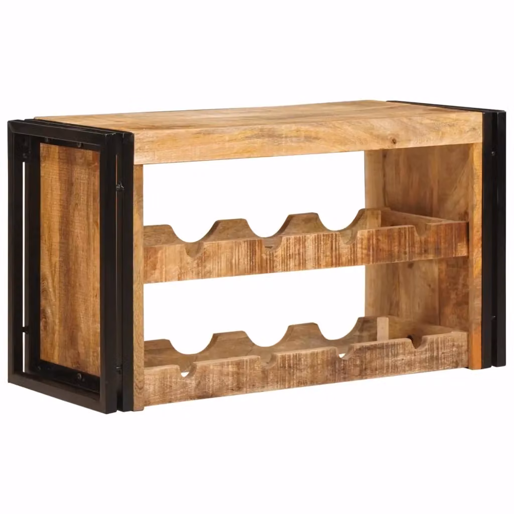 Portabottiglie in legno di mango massiccio marrone DESIGN IN L: 80 cm, P: 45 cm, H: 33 cm CFW3367001 – 2