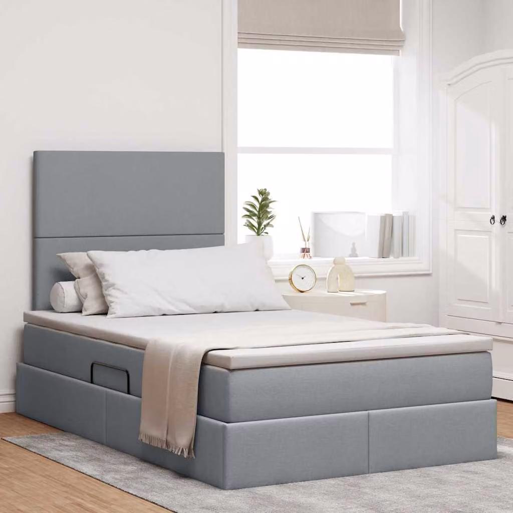Letto con contenitore e illuminazione LED vidaXL, Grigio, L/P/H: 120 x 200 x 40 cm – 1