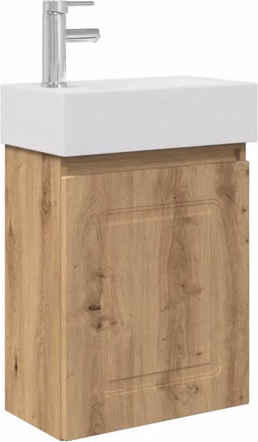 Mobile Bagno | Armadio da bagno con rubinetto Rovere Artigianale