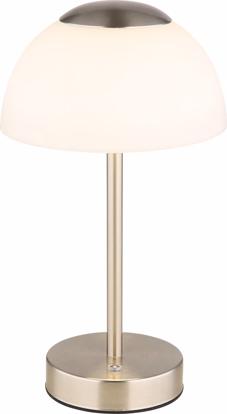 Lampada da tavolo a LED - H 31 cm - colore nichel - bianco - vetro - metallo - dimmerabile
