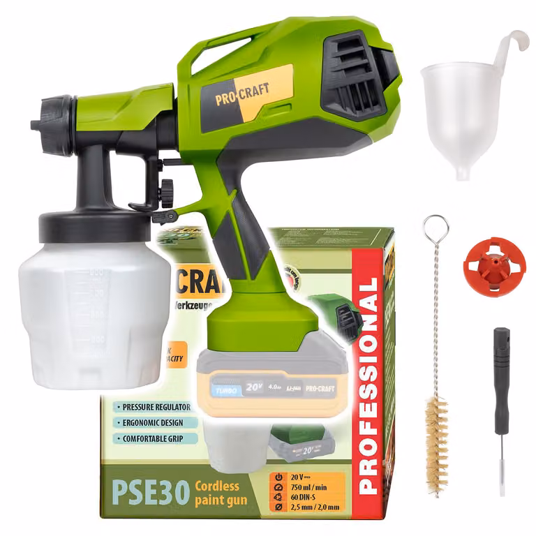Pistola a spruzzo Procraft PSE30bb Accu (senza batteria e caricatore)