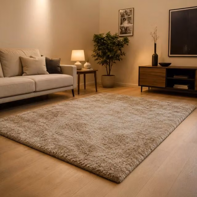 Tappeto Latipa moderno in poliestere, colore bianco latte, L: 230 cm, P: 160 cm, Altezza pelo: 35 mm