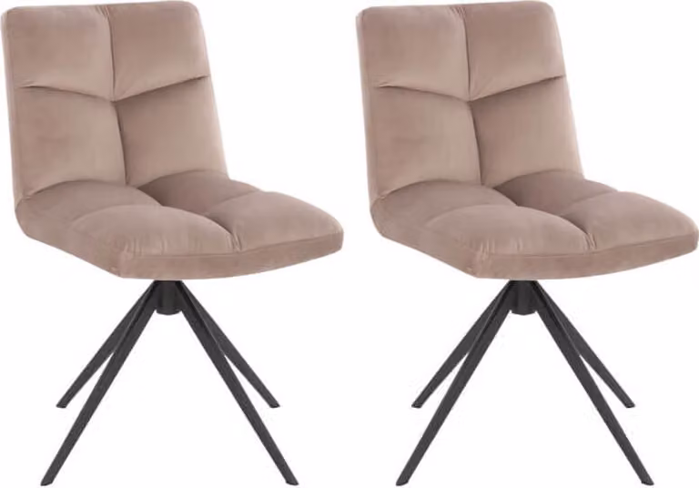 Home Deluxe - Sedia da sala da pranzo NODA - set di 2, colore: marrone velluto - girevole a 360 gradi, imbottitura morbida, carico massimo 120 kg I Sedia da cucina Sedie da pranzo Sedie da sala da pranzo