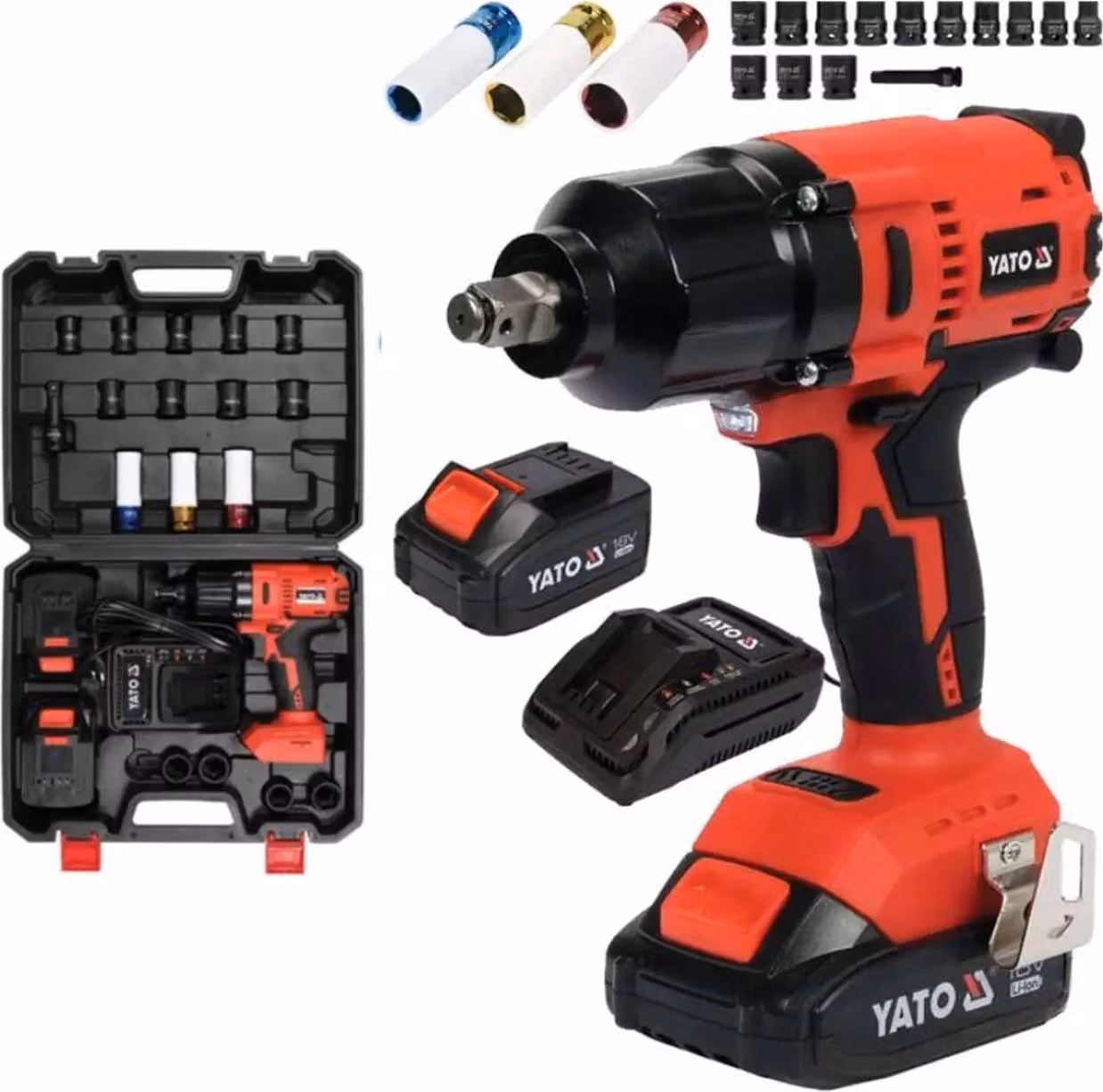 Avvitatore a batteria 18 V, 700 Nm, 1/2" (2 batterie da 3 Ah)