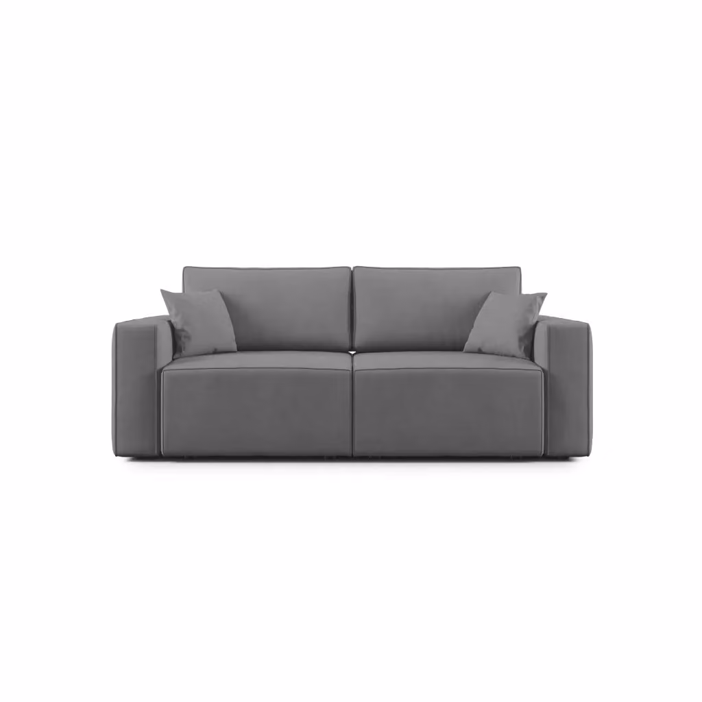 Divano Morfeo Divani.Store in tessuto grigio con imbottitura in piume e coperture rimovibili, Larghezza: 215 cm – 2