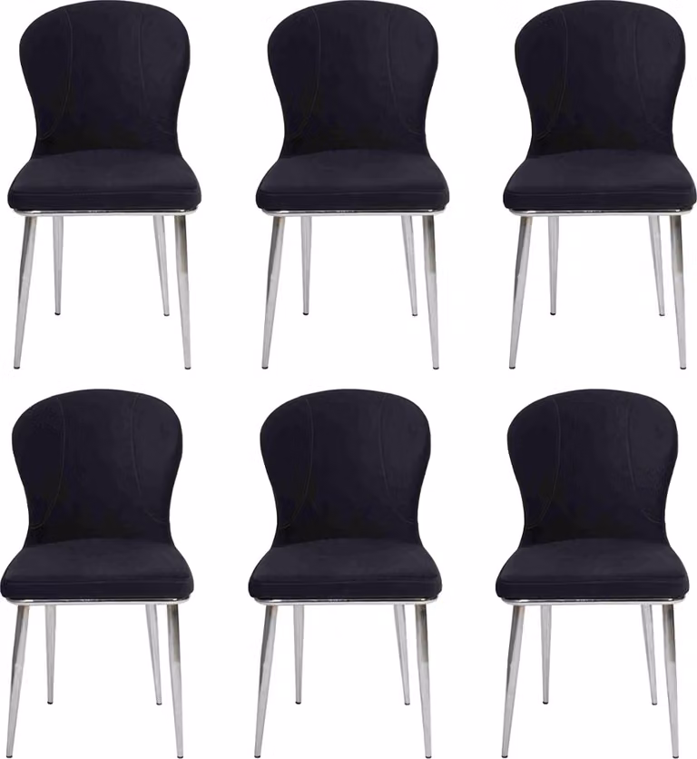 Gruppe Garnitur Stühle 6x Stuhl Set Textil Polster Sitz Esszimmer