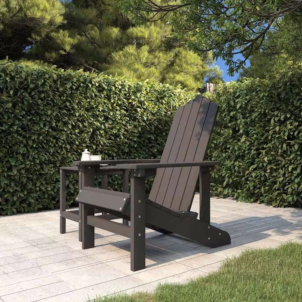 Sedia da giardino Adirondack vidaXL in HDPE color antracite con braccioli e resistente ai raggi UV