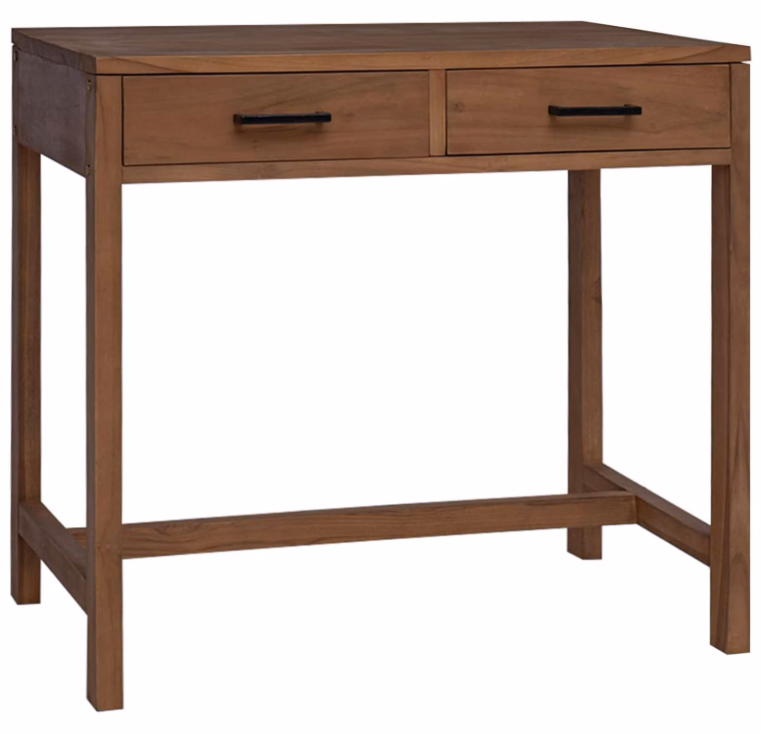 Scrivania con cassetti, in legno massello di teak naturale