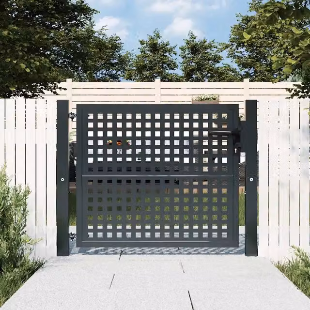 Cancello singolo da giardino vidaXL in acciaio colore antracite L: 105 cm, H: 125 cm, P: 40 cm – 1