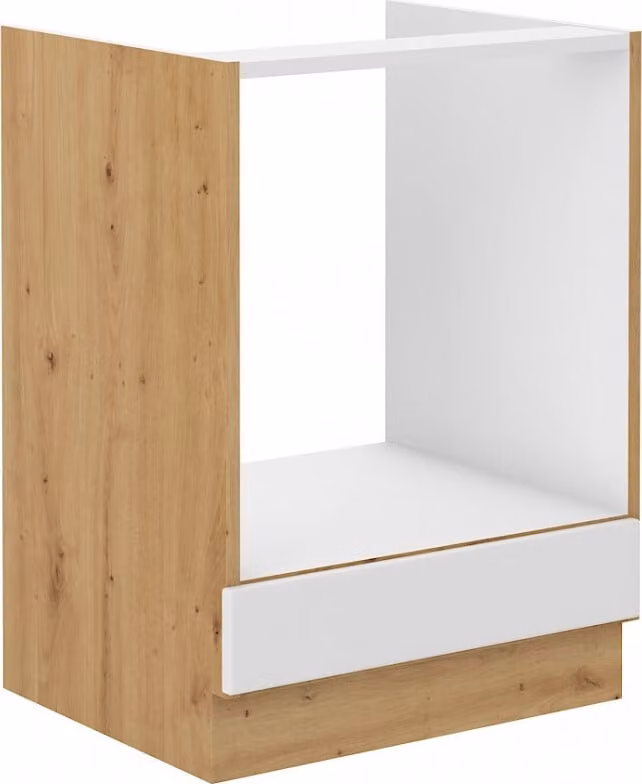 Armadietto per fornelli SOPHIA - larghezza 60 cm, bianco / rovere artisan