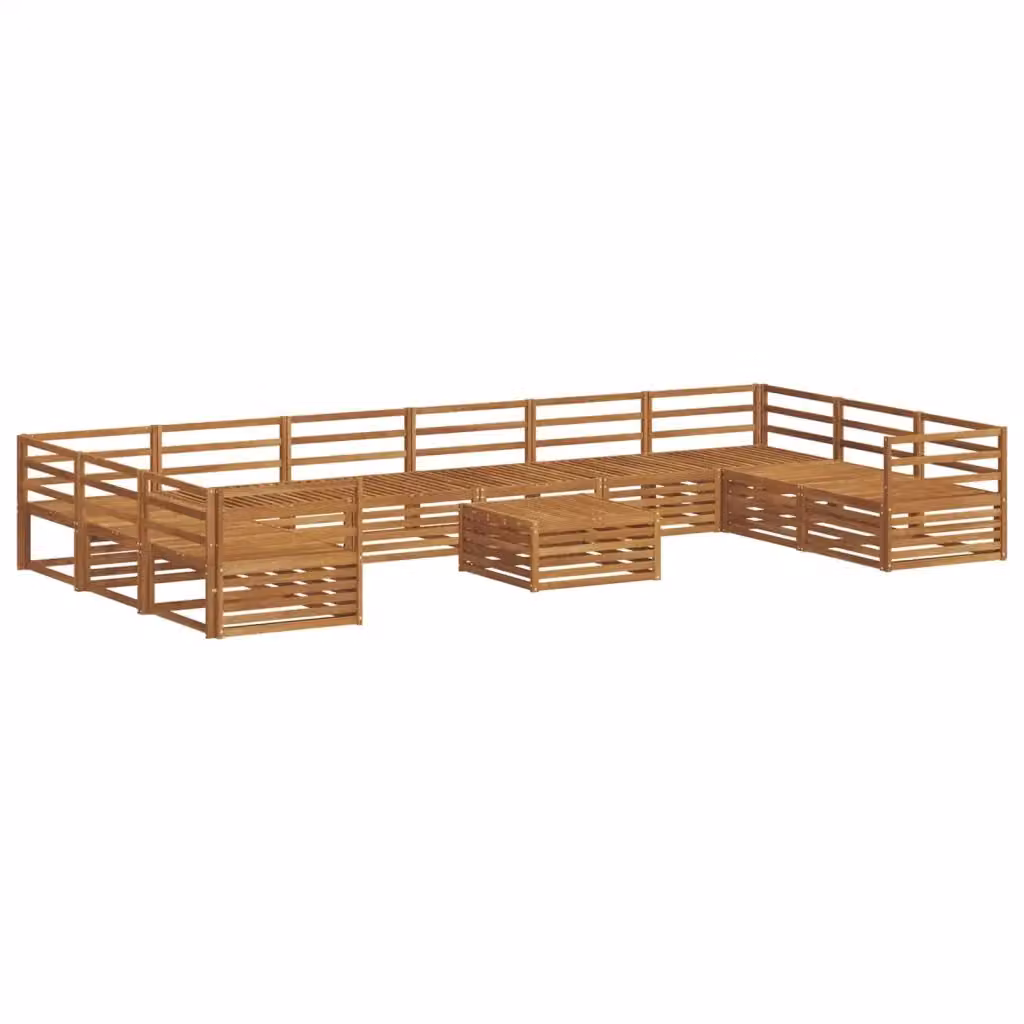 Set di divani da giardino vidaXL in legno di acacia massello, 11 pezzi, colore marrone – 2