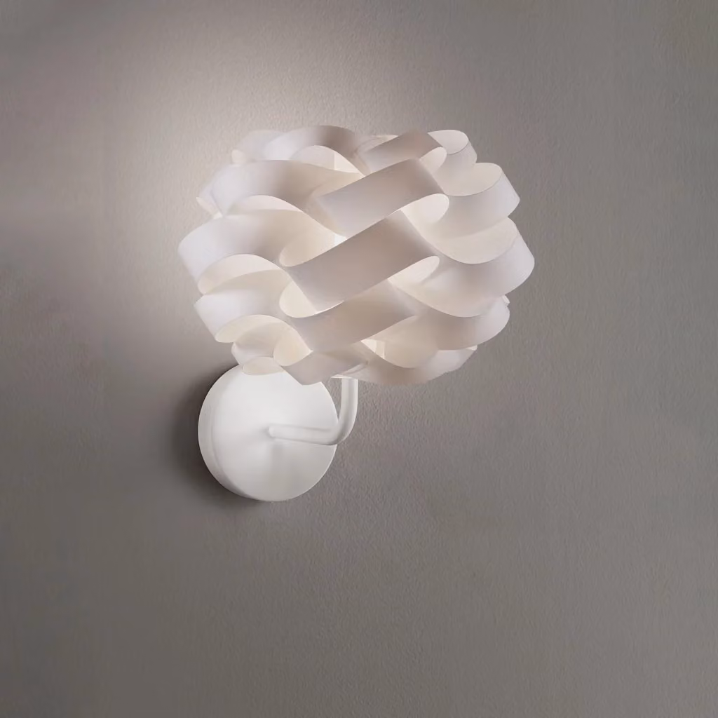Applique Moderna Cloud Linea Zero Polilux Bianco e Metallo con 1 Luce E14 – 2