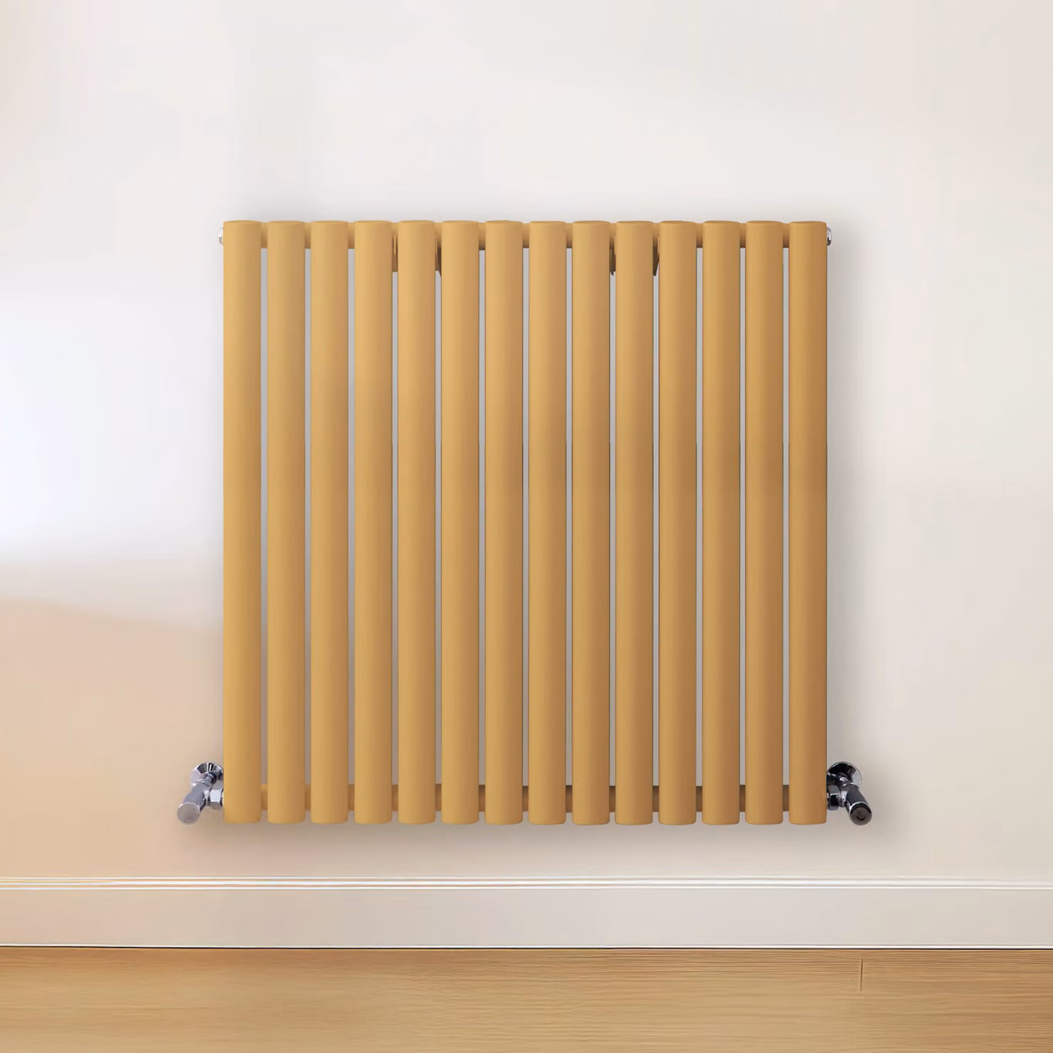 Radiatore di Design Orizzontale Giallo (Autumn Giallo) - 800mm x 826mm - Pannello Doppio  - Revive