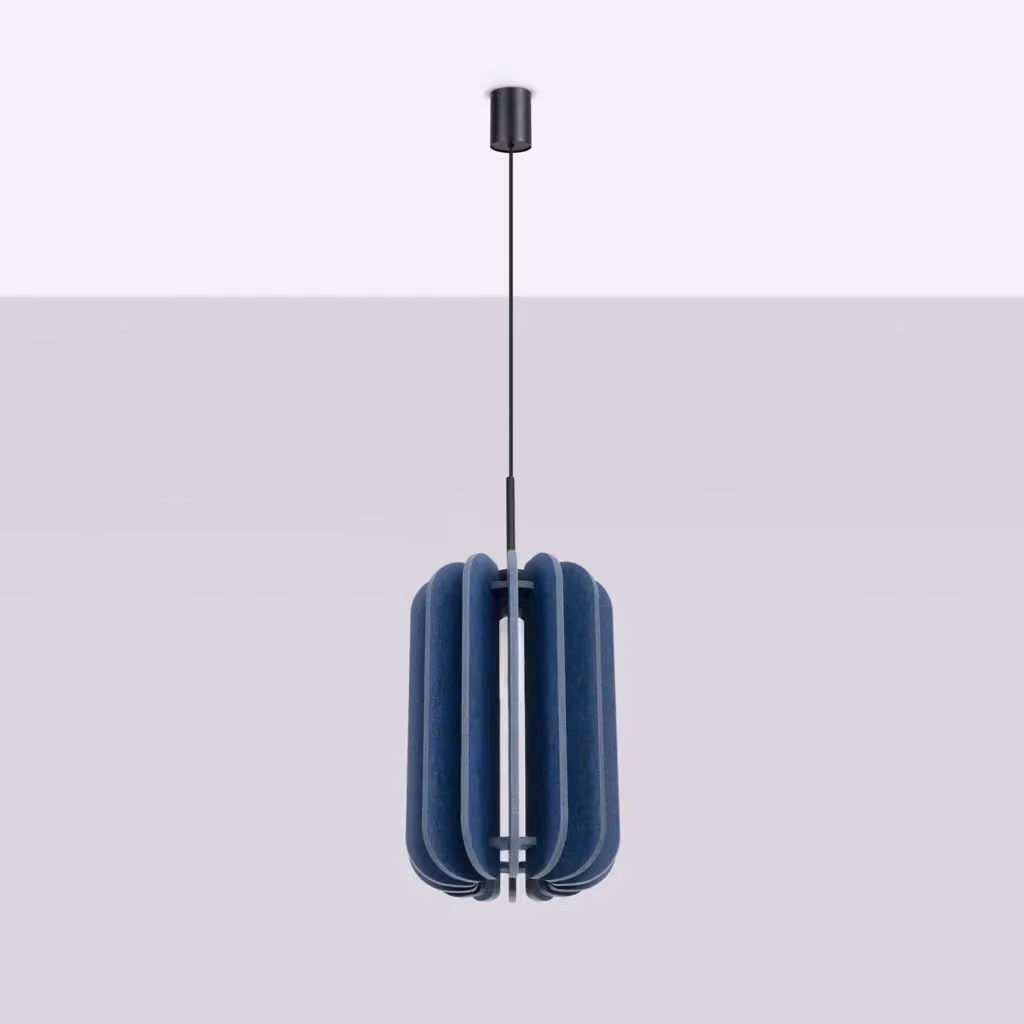 Lampada a sospensione moderna MULA di Sollux Lighting con paralume in tessuto, disponibile in vari colori tra cui nero, blu, beige e giallo, con altezza regolabile – 2