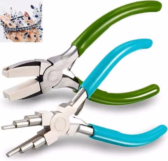 Set da 2 pinze per gioielli 6 in 1 - Pinze per gioiellieri - Pinze per piegare e modellare il filo metallico per la creazione fai da te