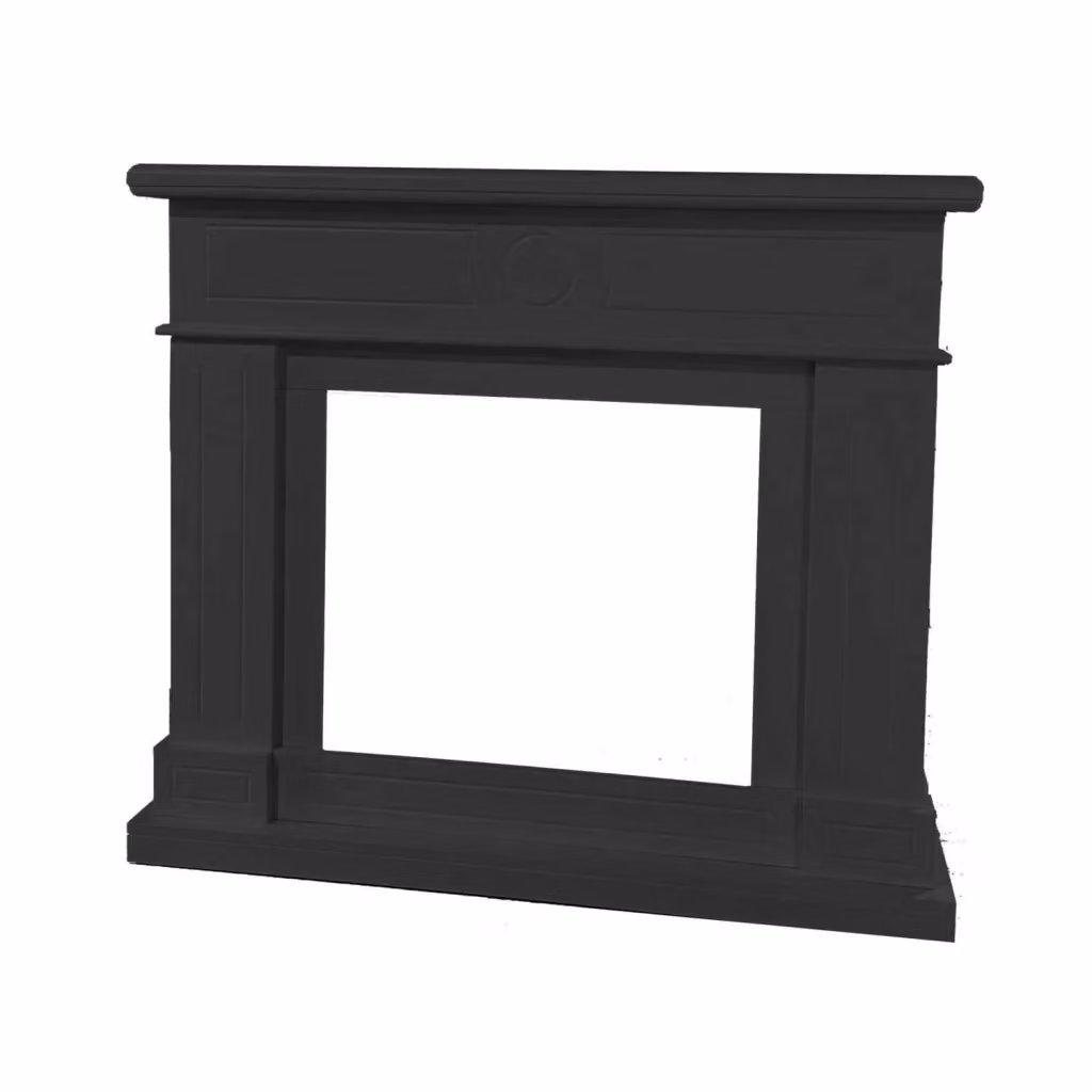 Cornice per camino MPC Lipari Grigio per inserto elettrico o bruciatore in legno MDF con design lineare L: 109 cm, P: 95 cm, H: 21,5 cm – 2
