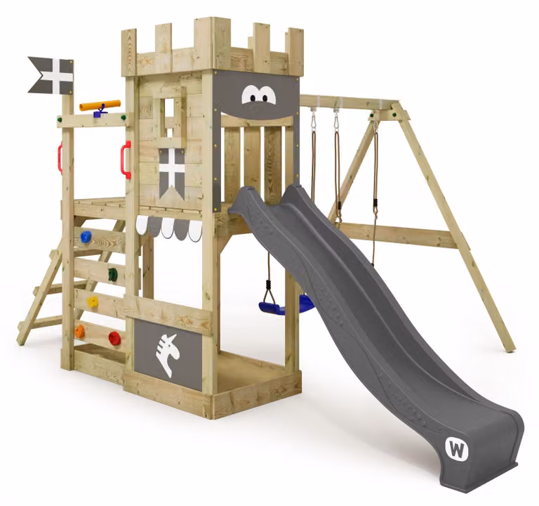 Torre giochi Wickey RoyalFlyer con altalena e sabbiera in antracite