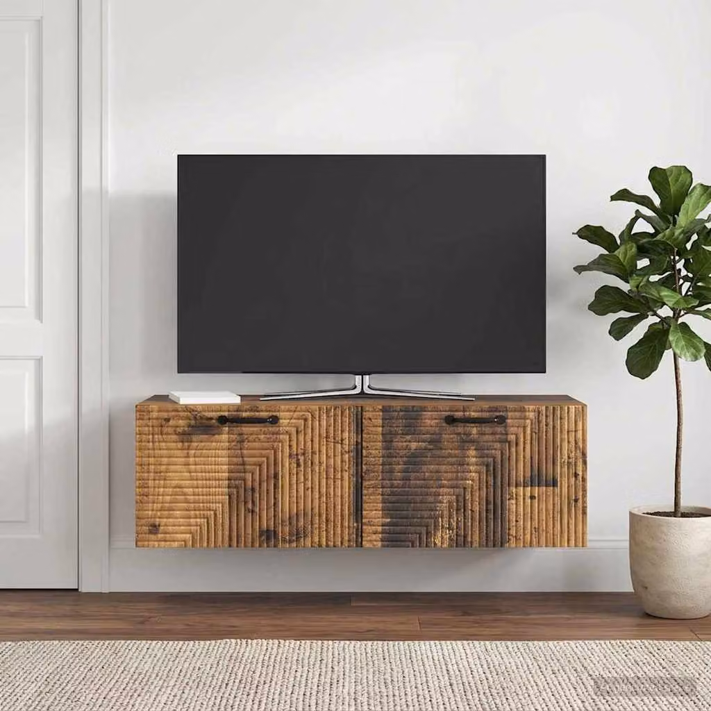 vidaXL Mobile Porta TV da Muro in Legno Antico Marrone L 98 x P 31 x H 30 cm