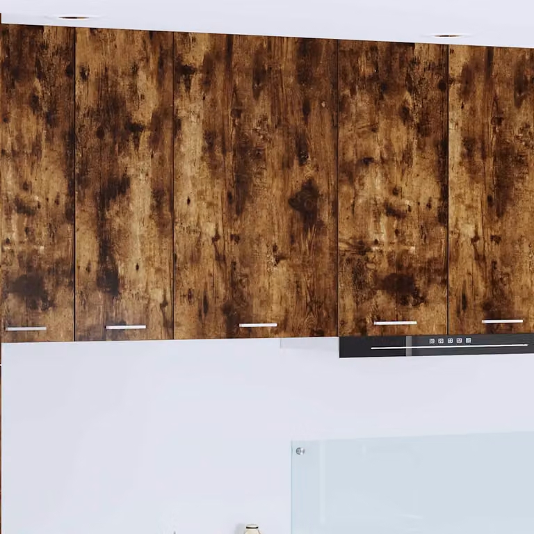 vidaXL Armadio pensile da cucina moderno in legno con ante a battente, Bianco e Marrone, L 50 cm x P 31 cm x H 80 cm