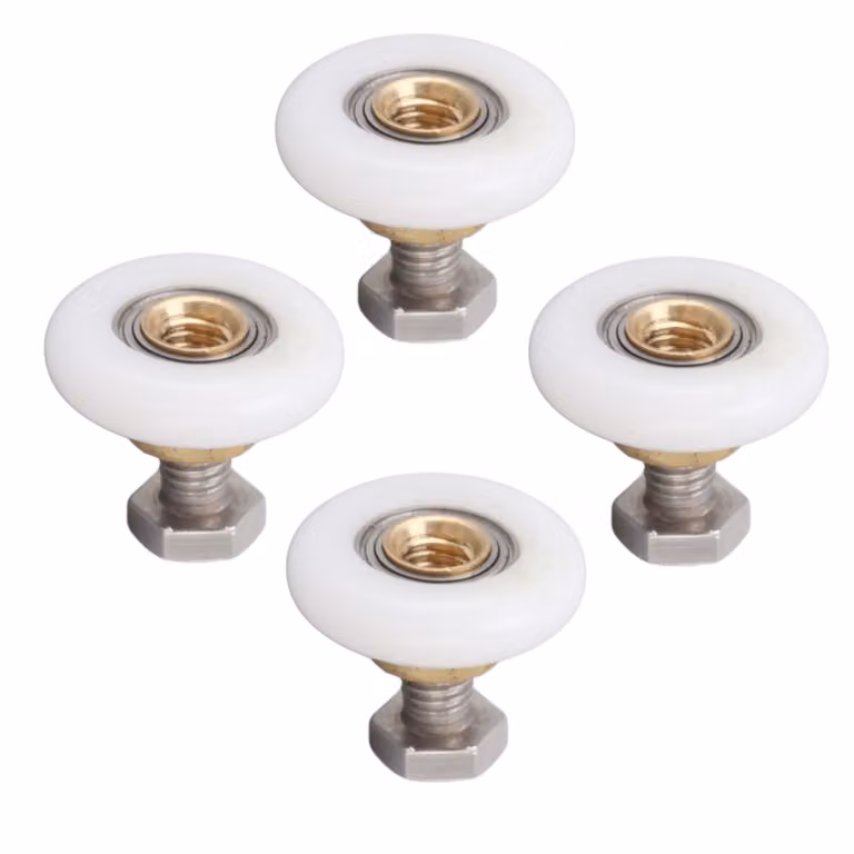 Set di 4 rotelle per cabine doccia, binari di scorrimento, rotelle per porte in vetro da bagno, ricambi, 23 mm