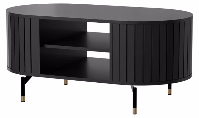 Selsey Zante - Tavolino ovale con ripiano, nero, 104x56 cm