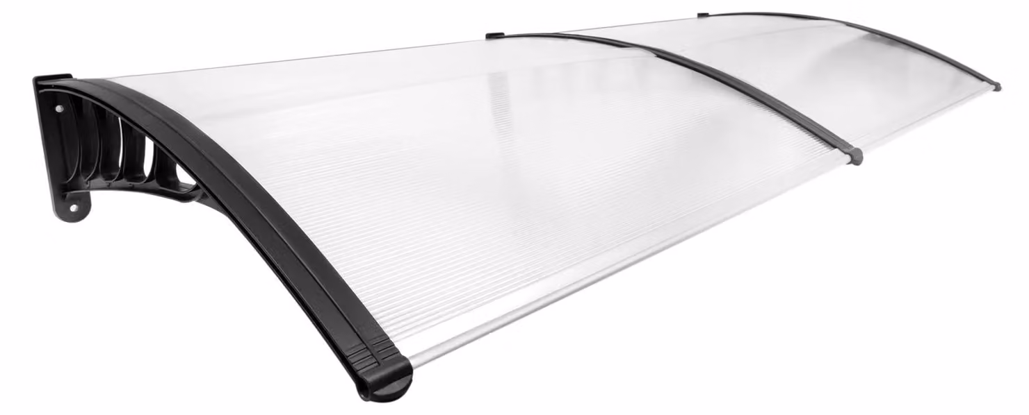 Tenda da sole trasparente, ideale per ingressi e balconi, dimensioni 200x90 cm, resistente ai raggi UV