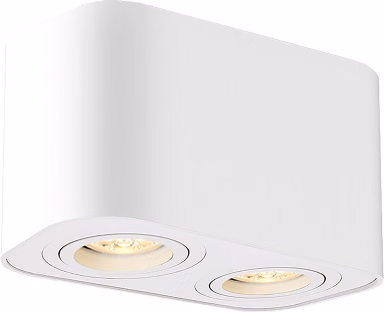 Apparecchio a plafone KOBALD alluminio bianco opaco GU10 2x MAX 42W H:10,5cm L:18cm dimmerabile