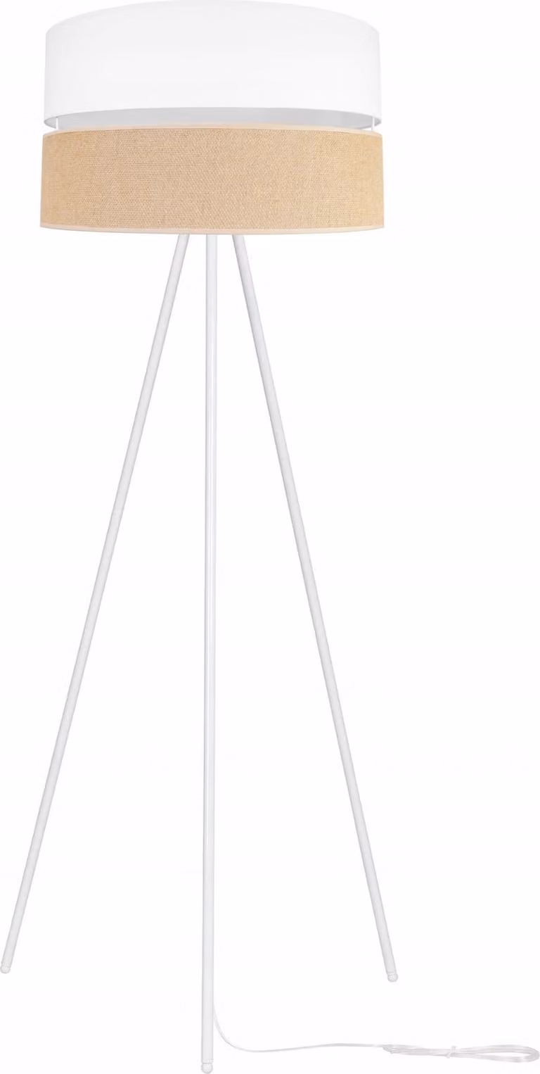 Lampada da terra con paralume in metallo a tre gambe, 45 cm, bianco