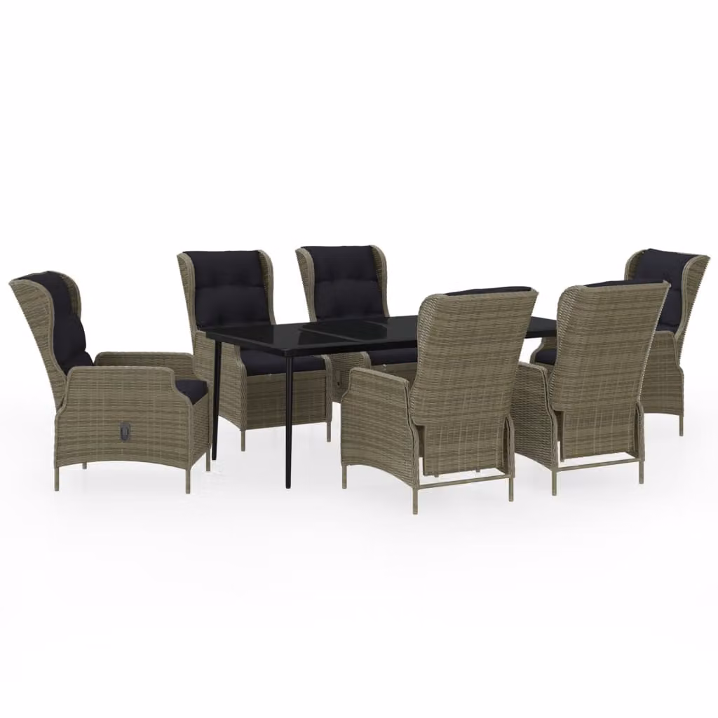 Set da Pranzo da Giardino 7 pz Marrone