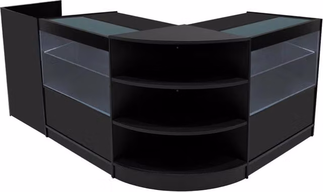 Set di Banconi Nero Eclipse LED con Vetrina e Serrature Monster Group BV L/P/H: 90 x 60 x 90 cm