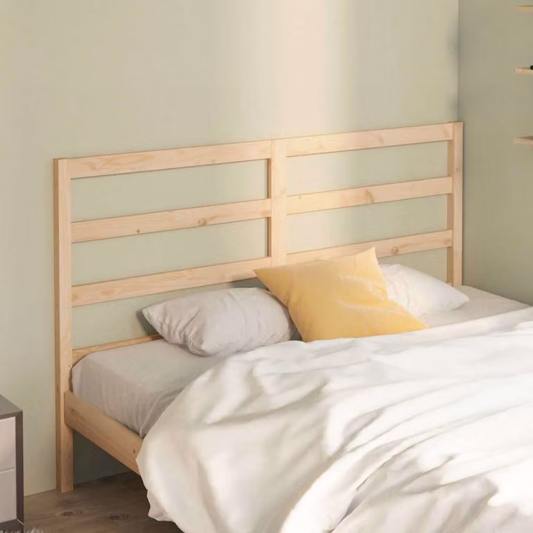 Testiera per letto vidaXL in legno massello di pino, stile rustico, marrone/beige, L: 141 cm, P: 4 cm, H: 100 cm