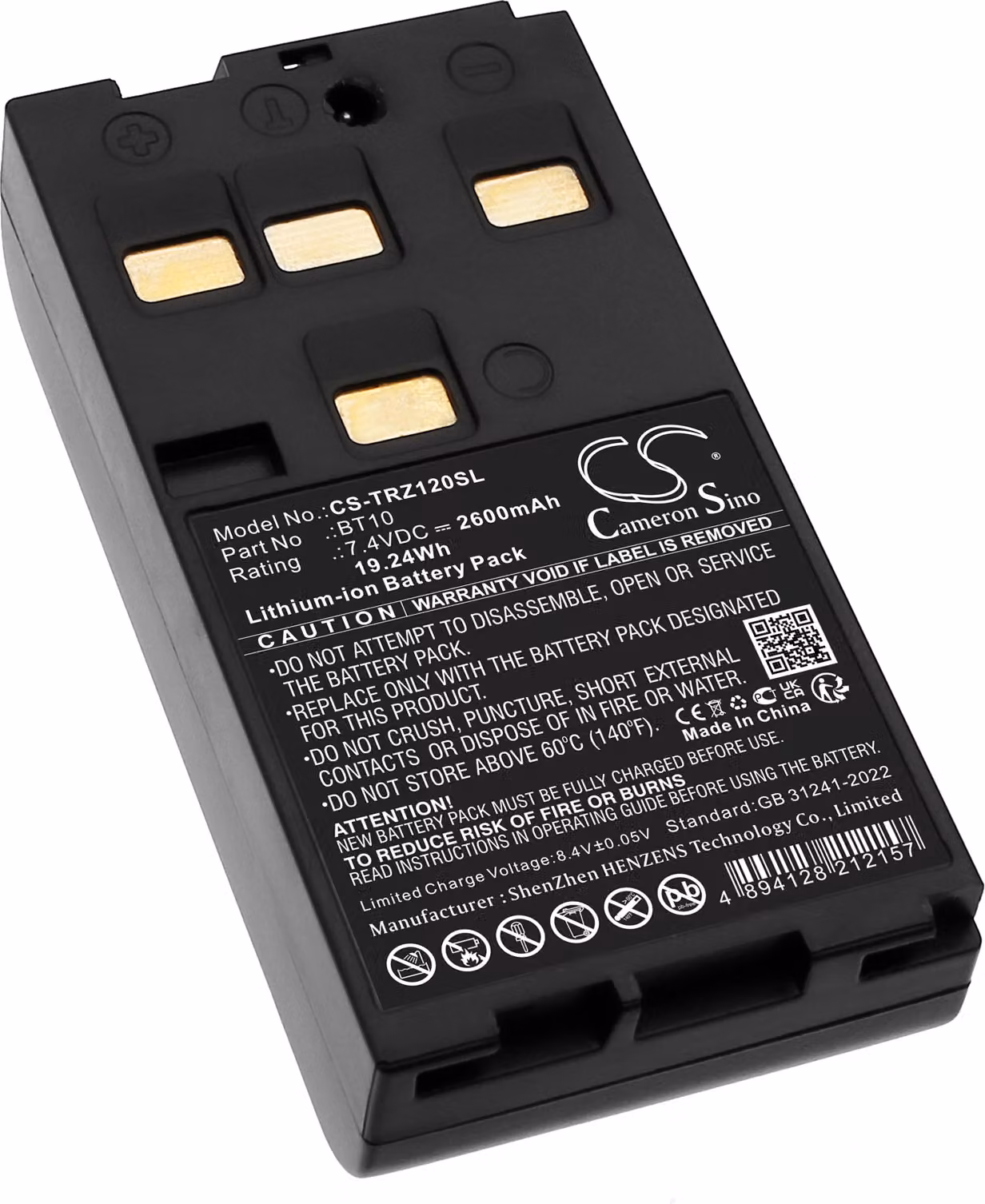 TECHTEK Batteria compatibile con [Hi-Target] ZTS-120, ZTS-120 Total Station, ZTS-120R, ZTS-120R Total Station, ZTS-121, ZTS-121 Total Station, ZTS-22
