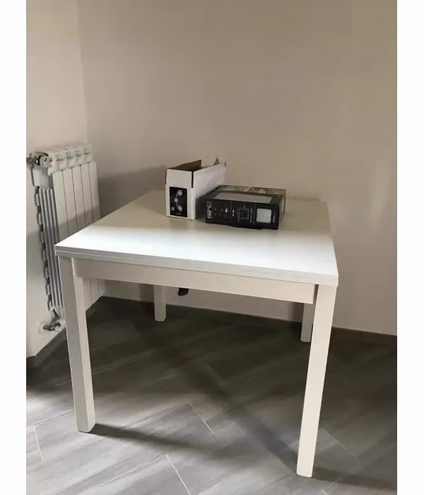 Tavolo moderno estensibile a libro bianco frassino Mobili 2G L/P/H: 100 x 100 x 76 cm – 2