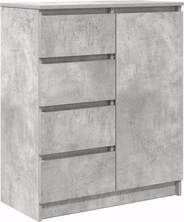 Credenza con Cassetti Grigio Cemento 71x35x84 cm in Truciolato