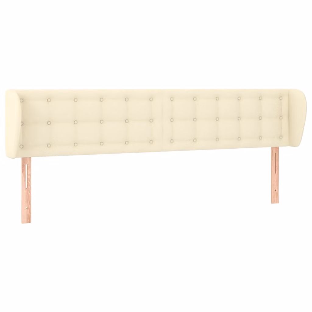 Testiera ad Orecchio Crema 203x23x78/88 cm in Pelle finta