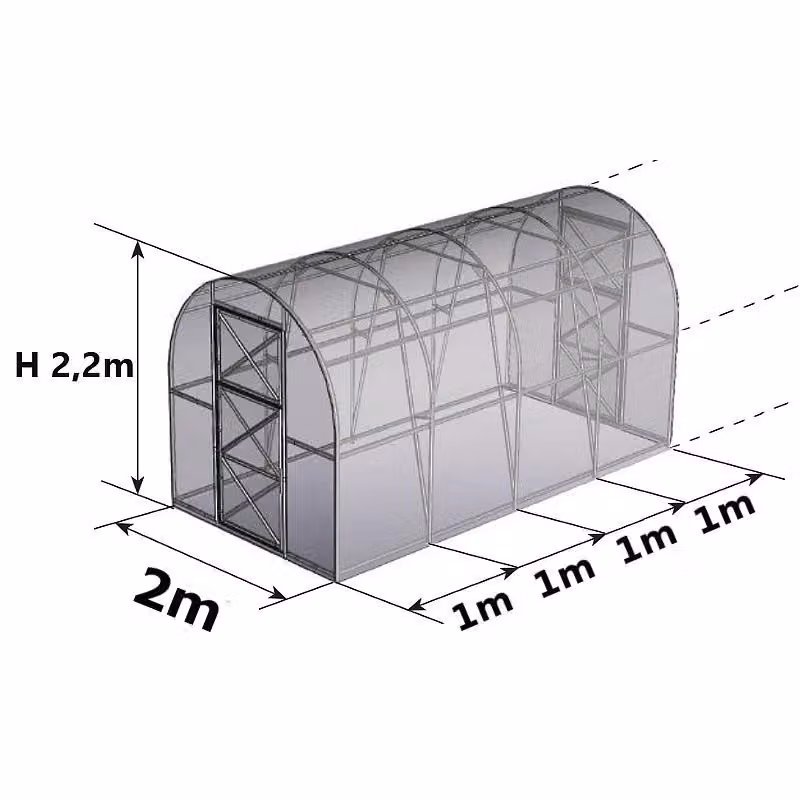 Serra Compact SERRASHOP con struttura in acciaio zincato e copertura in policarbonato alveolare trasparente da 4mm, L: 200 cm, P: 200 cm, H: 220 cm – 2